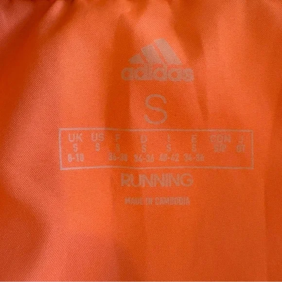 Adidas Running Vibrant Orange Track Jacket Windbreaker Rain Jacket ladies small - Picture 5 of 11